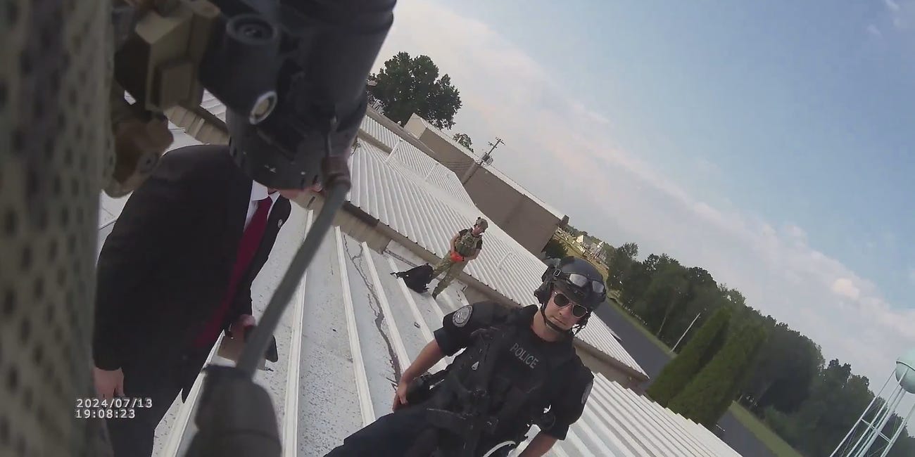 WATCH: New body-cam footage released of law enforcement on rooftop where shooter was killed after attempted assassination of Donald Trump. 