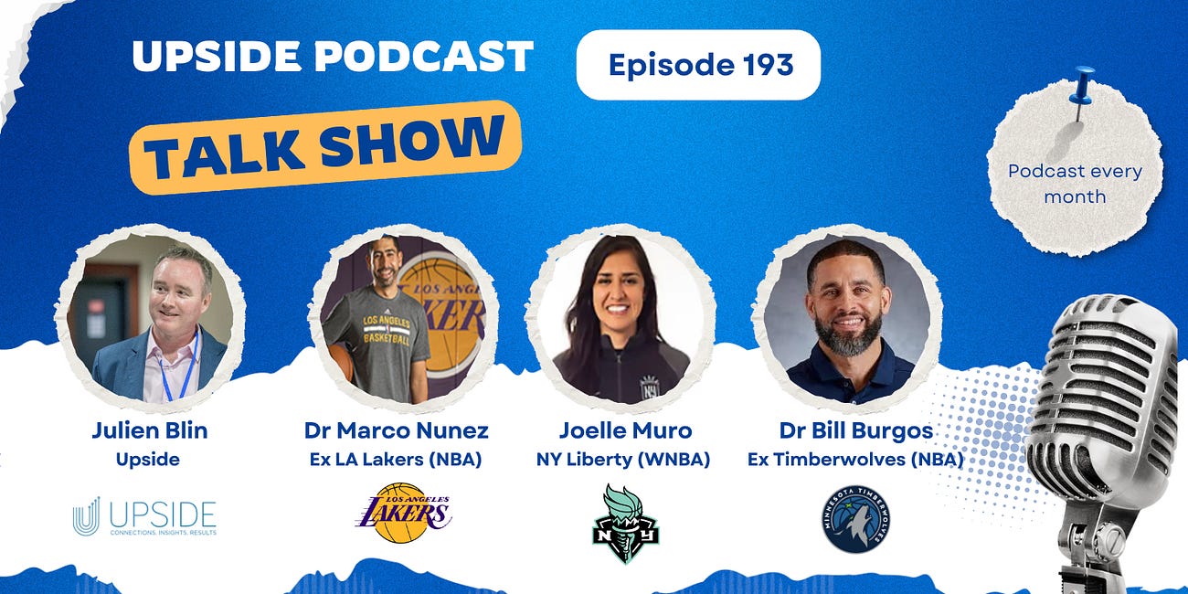 🔥Upside Chat with Dr Marco Nunez (ex LA Lakers/NBA), Dr Bill Burgos (Ex Timberwolves/NY Knicks/NBA), Joelle Mauro (NY Liberty/WNBA)