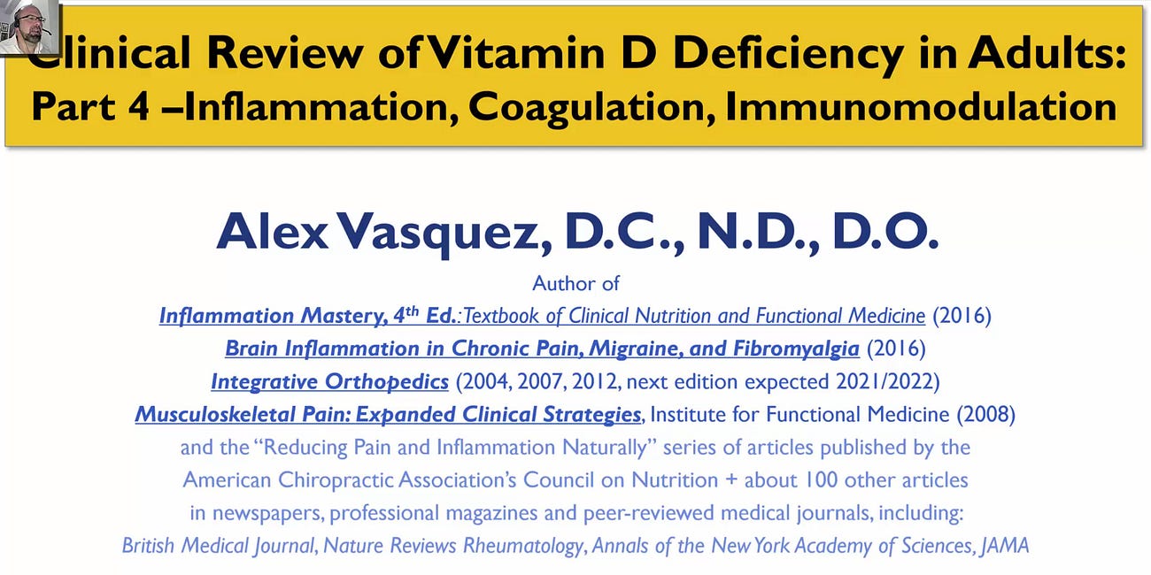 Vitamin D (Video4) in Inflammation, HyperCoagulation, Immunomodulation