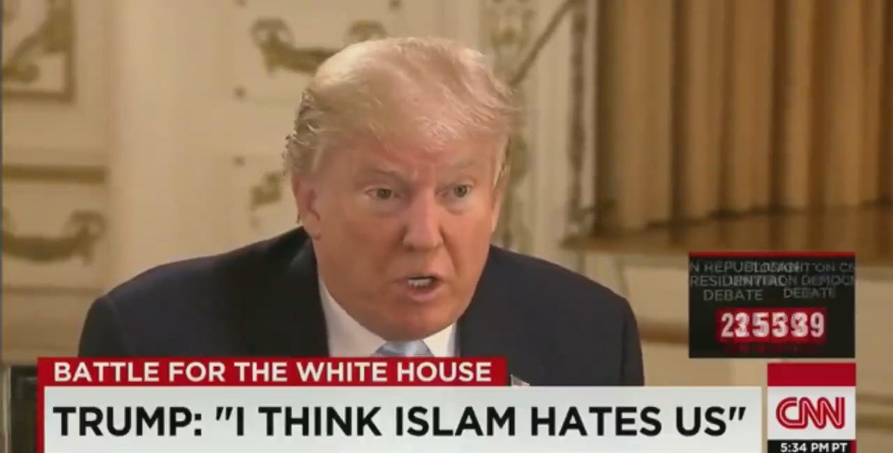 Donald Trump: "Úgy gondolom, hogy az iszlám gyűlöl minket" - Videó