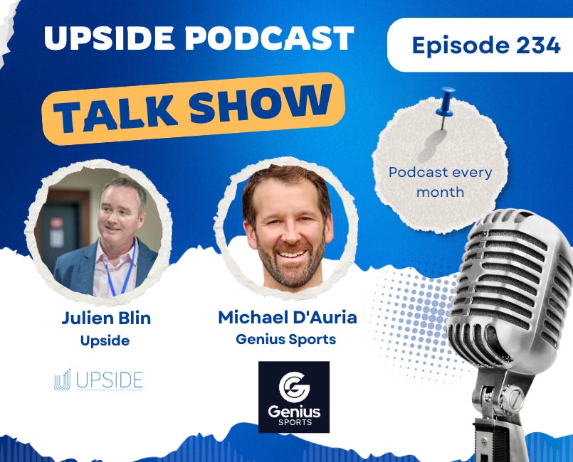 🎙️ Upside Chat with Michael D'Auria, EVP Partnerships, Sports and Technology at Genius Sports, a Leading Sports Technology Company