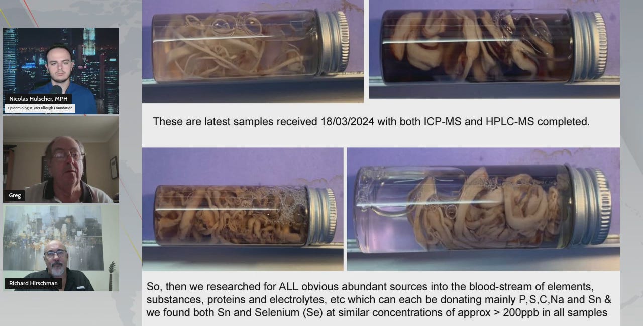 Microscopic and Biochemical Analysis of Anomalous White Fibrous Clots from Deceased mRNA Injection Recipients