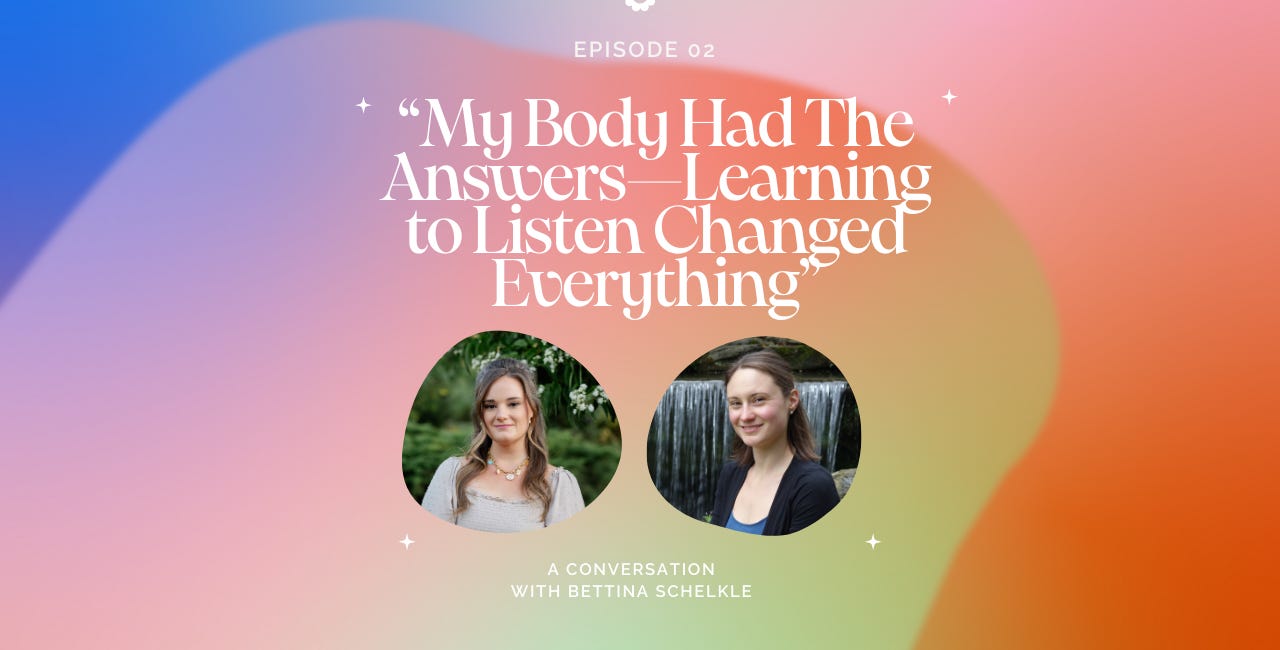 Ep. 02–“My Body Had the Answers—Learning to Listen Changed Everything” – A Conversation with Somatic Yoga Teacher, Bettina Schelkle. 