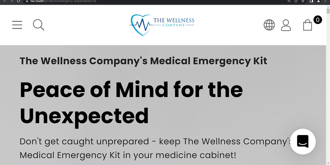 MEDICAL EMERGENCY Kit devised by The Wellness Company for you to keep