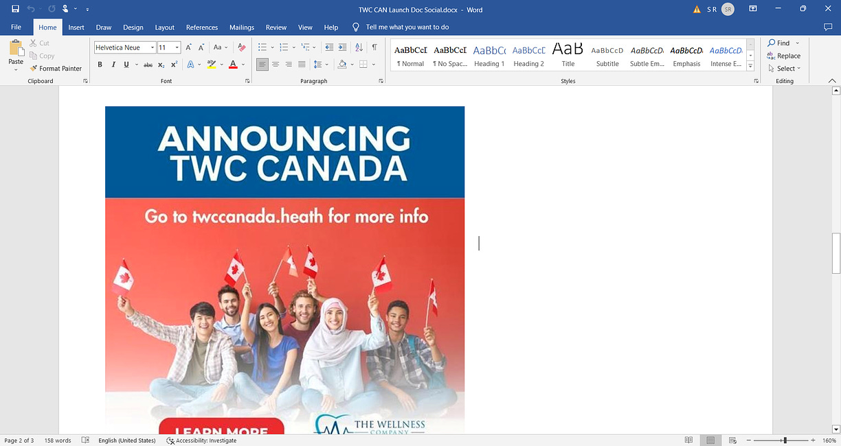 On the success of The Wellness Company (TWC) USA, Mr. Foster Coulson, CEO, has spearheaded implementation of TWC Canada, to address the health gaps and work within confines of Canada's system 
