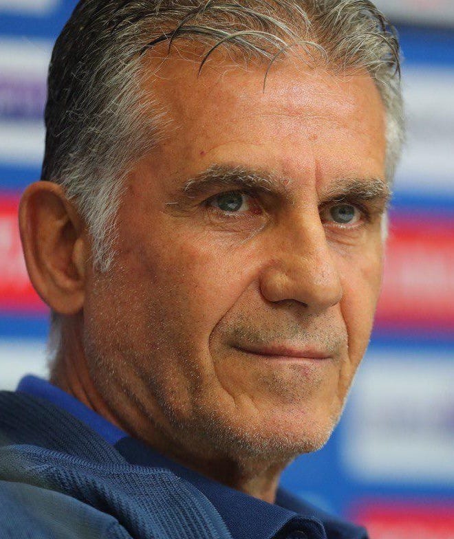 El portugués Carlos Queiroz, Director Técnico de Irán. Amir Ostovari.