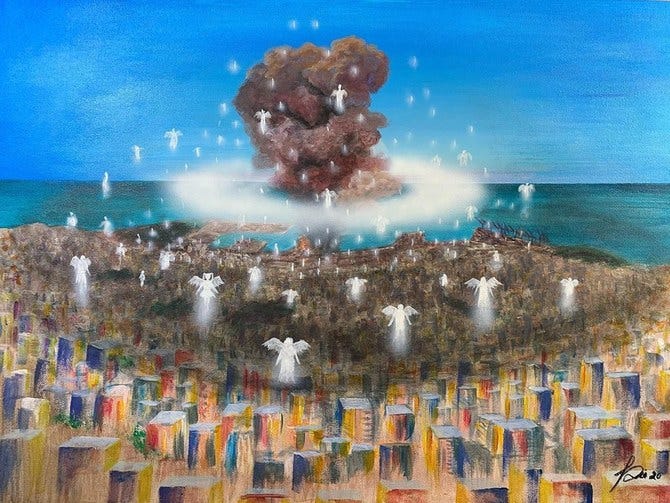 Lebanese artist auctions viral painting of Beirut blast to help people in  need | Arab News