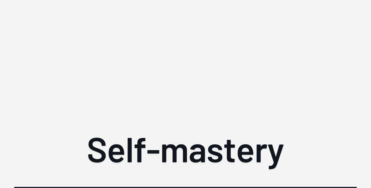 Self-mastery - by Joxen