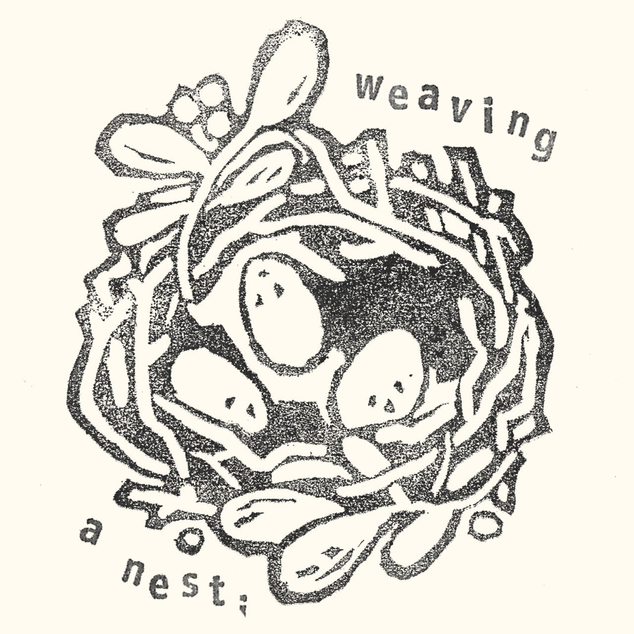 Weaving a nest;