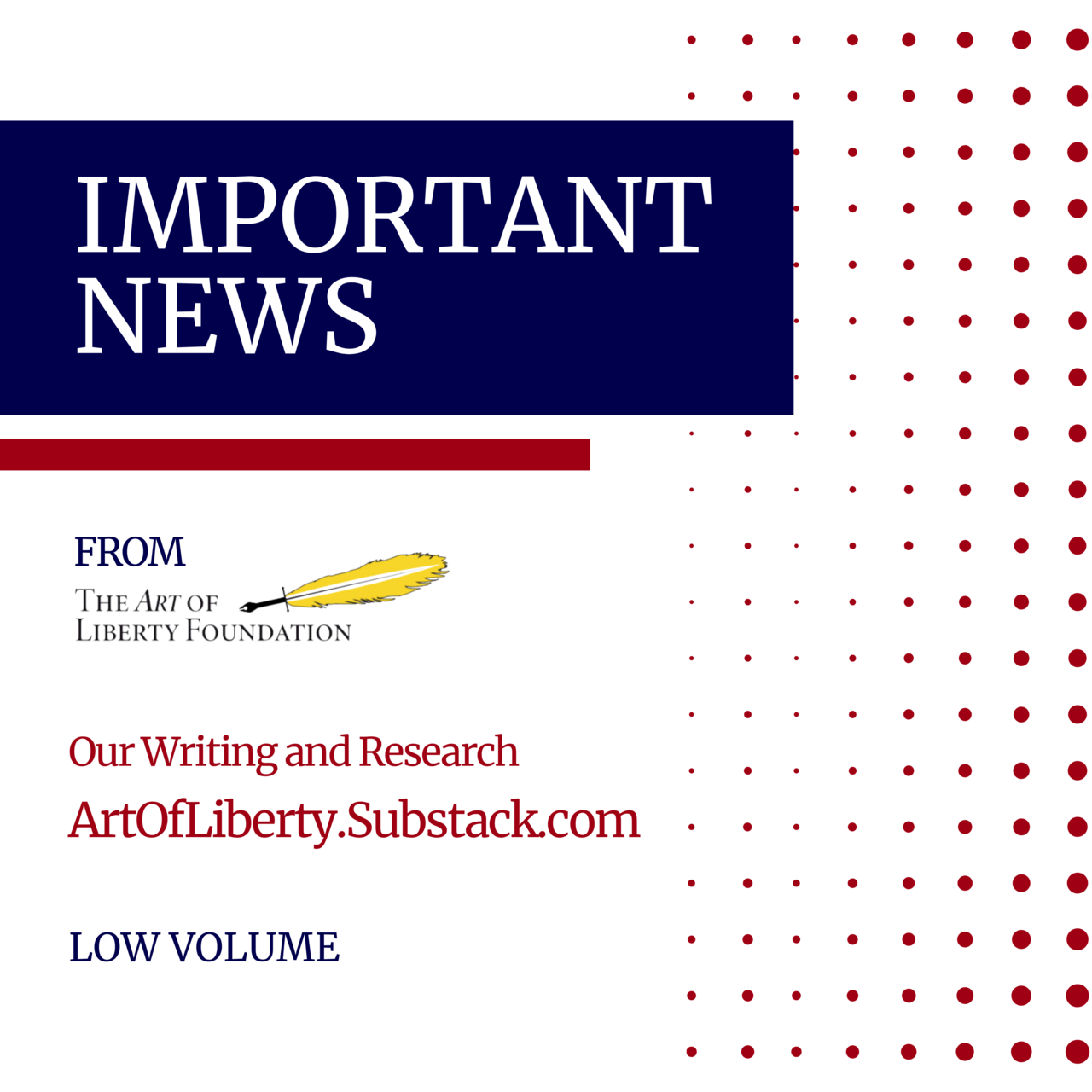 The Art of Liberty Foundation - Important News