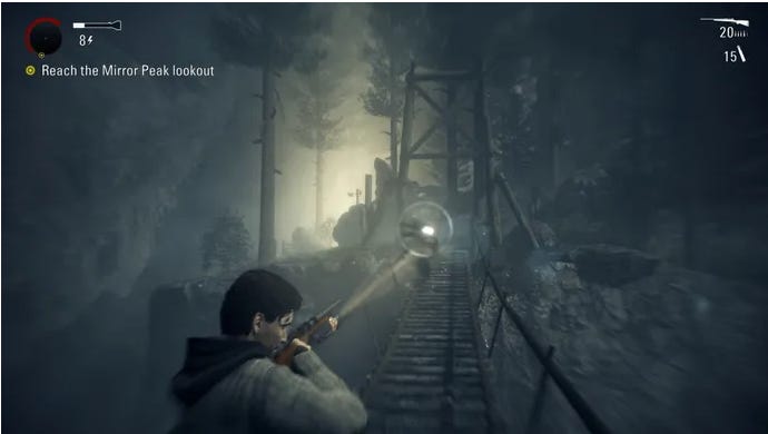 Alan Wake original, scene of mist