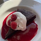 Sticky Chocolate Cake with Raspberry Sauce