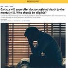 Following the Footsteps of the Third Reich: Canada Announces Medicalized Murder of the Mentally Ill