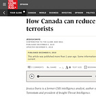 How Canada can reduce the potential threat posed by freed terrorists