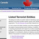 Consequences of terrorist listings in Canada 