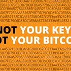 What does "Not your keys, NOT your Bitcoin" mean? 