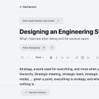 Designing an Engineering Strategy. Part I
