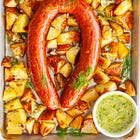 Sheet-Pan Kielbasa & Potatoes with Dill Vinaigrette