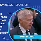 Harrison Ford’s purported statement on Gaza student protests is actually from 2019 climate summit