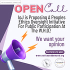 IOJ Invited To Speak At WHO Oct 30, 2023 AS A PARTNER To Guide 2025-2028 Agendas. Help IOJ Set WHO Straight & Propose A Peoples Ethics Oversight Initiative! 