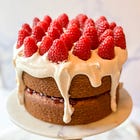 heart healthy olive oil + almond + raspberry cake