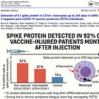 NEW STUDY — Spike Protein Detected in 92% of Vaccine-Injured Patients Up to 245 Days After Injection