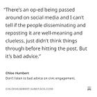 Don't listen to bad advice on civic engagement.