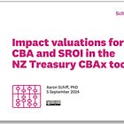 Impact valuations for CBA and SROI in the NZ Treasury CBAx tool 