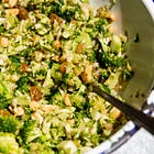 Broccoli Crunch Spoon Salad with Warm Chili Crisp Dressing