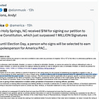 🚨🚨 SCOOP: DOJ sends Musk PAC warning letter