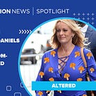 FACT-CHECK: Photo of Stormy Daniels wearing mushroom-patterned dress for trial against Trump is altered