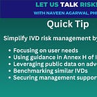 Quick Tip: Simplifying IVD risk management