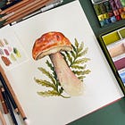 Paint An Orange Birch Bolete Mushroom Step-By-Step