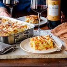 Lasagna with roasted squash, taleggio, and guanciale
