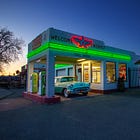 Photographing a Historic Gas Station Using the Dusk/Dark Technique 