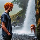 By the waterfall