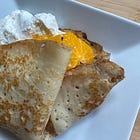 Buckwheat Crepes with Brown Sugar Sour Cream and Oranges