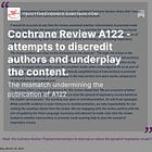 Cochrane Review A122 - attempts to discredit authors and underplay the content.