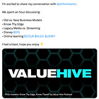 PODCAST: Philo interviewed by Brandon from Value Hive 