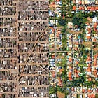 Cinzas, verdes e mapa em chamas 