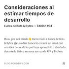 Consideraciones al estimar tiempos de desarrollo