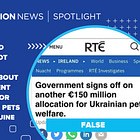 FACT-CHECK: Purported screenshot from RTÉ website about government funding for Ukrainian pets is not genuine