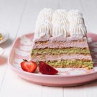 Strawberry Matcha Icebox Cheesecake