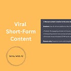 Paint The Villain: Train ChatGPT To Write Viral Short-Form Content (That Doesn’t Suck) 