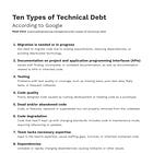 Ten types of technical debt