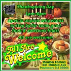 Spend Thanksgiving at the Monster Factory