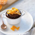 Tahini-Mandarin Chocolate Molten Mug Cake