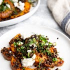 Spice Roasted Squash with Black Lentils, Feta & Herbs + Cooking & Mental Health