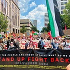 Peaceful protest march greets the arrival of the RNC in Milwaukee