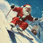 Is Santa getting over his skis?